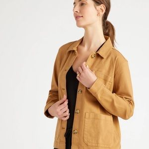 Quince Organic Comfort Stretch Chore Jacket in Tobacco size S